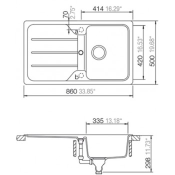 Schock Virtuves izlietne FORMHAUS D-100, 86x50cm Asphalt