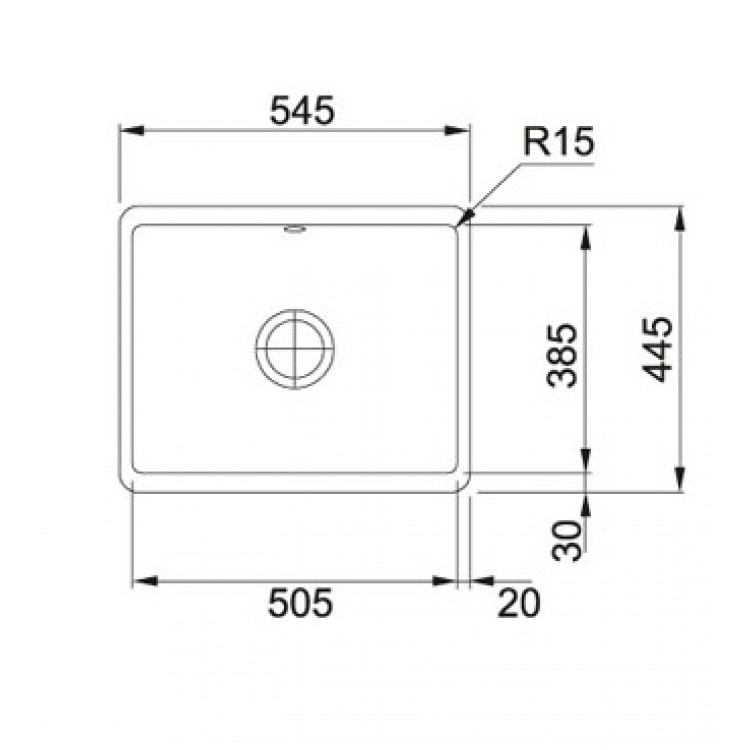 Franke Virtuves izlietne KUBUS 54.5x44.5cm, KBK 110-50, onyx