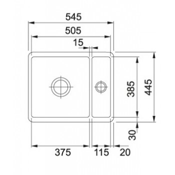 Franke Virtuves izlietne KUBUS 54.5x44.5cm, KBK 160, balta