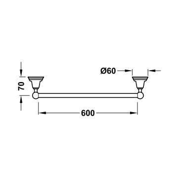 TRES CLASIC Dvieļu turētājs 60cm, 124236031LV