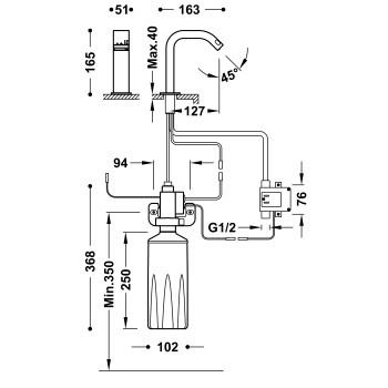 AKC TRES ELECTRONIC Basic Izlietnes jaucējkrāns 230/6V, 39210304