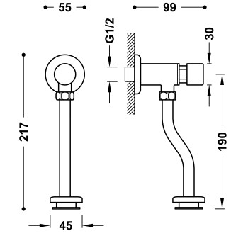 AKC TEMPO BASE-TRES Urināla dozators DN15, 21220001