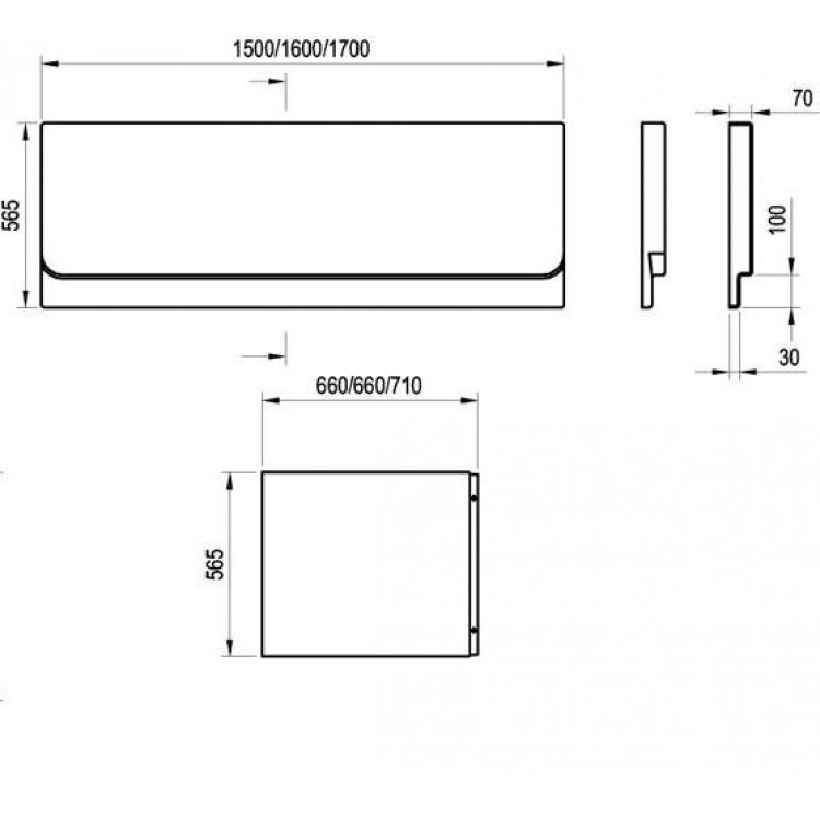 RAVAK CHROME Vanna 160x70 cm, balta