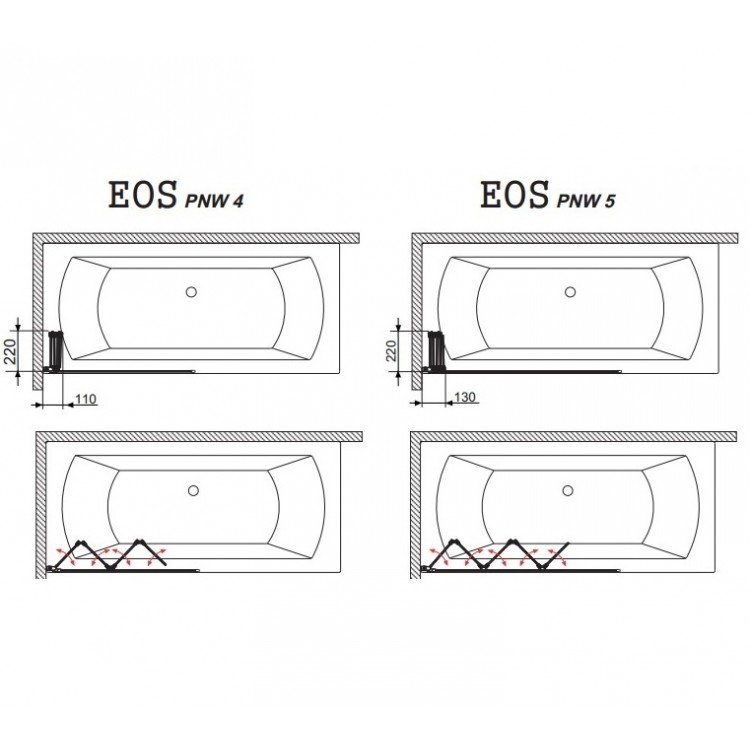 Radaway Шторка на ванну Eos PNW 86 cm