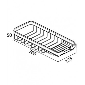 Tiger Exquisit Metāla plaukts-ziepju trauks 265x125 mm, hroms