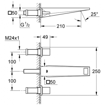 Grohe Allure Brilliant Iebūvējamais izlietnes j-krāns, 20348 000