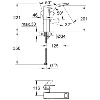 Grohe Allure Brilliant Izlietnes jaucējkrāns, 23112 000