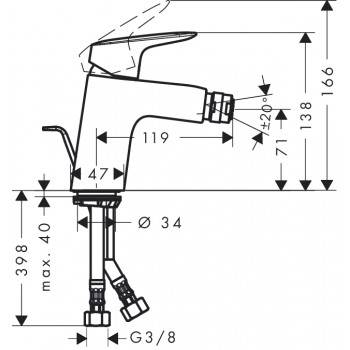 Hansgrohe Logis Bidē jaucējkrāns, hroms 71204000