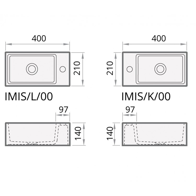 PAA Izlietne MI 400x210 mm