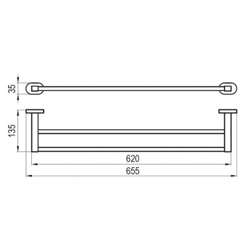 Ravak Chrome Dubultais dvieļu turētājs 66 cm, hroms CR 320.00