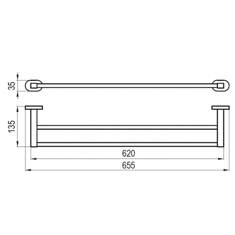 Ravak Chrome Dubultais dvieļu turētājs 66 cm, hroms CR 320.00