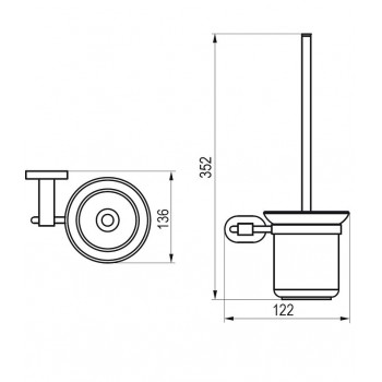 Ravak Chrome Tualetes birste ar turētāju, hroms CR 410.00