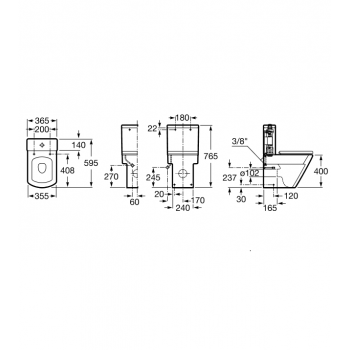 Roca Hall WC pods, horizontāls izvads A342628000/A34162000