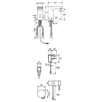 SCHELL CelisE Бесконтактный cмеситель для умывальника 9V 0122906