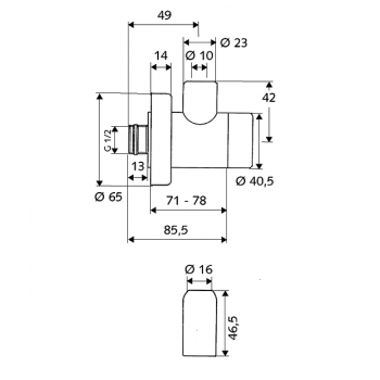 SCHELL Classic Stūra ventīlis 1/2 x 3/8(10), hromēts 0517320699