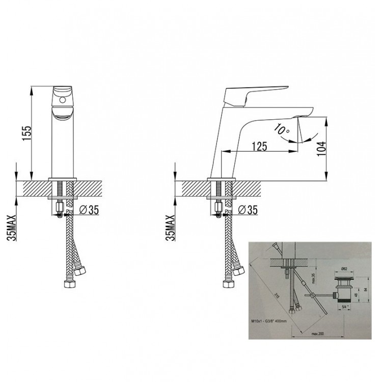 RAVAK Classic CL 011.00 Смеситель для умывальника X070081