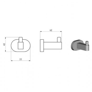 Ravak Chrome Āķis , hroms CR 110.00, X07P320