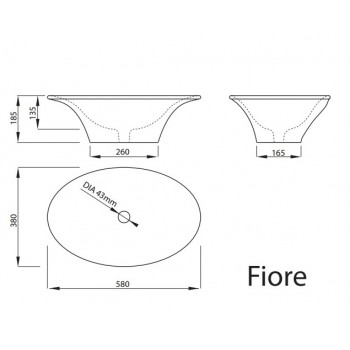 Vispool Akmens masas izlietne Fiore 58x38 cm, balta